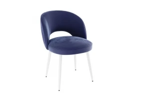 Набор стульев Моли (2 шт.) синий (велюр)/белый